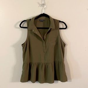 American Eagle Sleeveless Snap Button Peplum Top